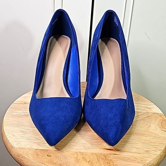 Suede Look Heels by JF Sapphire Blue US Size 9.5 EU 40 - Picture 2 of 7